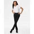 M&S Girls Super Skinny Leg Zip School Trousers (2-18 Yrs) - 11-12 - Black, Black,Grey