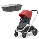 Quinny Hubb Stroller & Quinny Hux Carrycot - Red/Grey