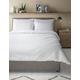 M&S Pure Cotton Striped Seersucker Bedding Set - SGL - White, White