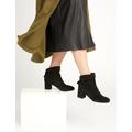 Jones Bootmaker Womens Suede Block Heel Ankle Boots - 3 - Black, Black,Brown,Black/Black