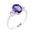 2.00ct Amethyst & White Topaz Engagement Gemstone Ring in 9ct White Gold