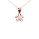 0.10ct CZ Delicate Hawaiian Plumeria Charm Necklace in 9ct Rose Gold