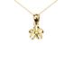 0.06ct Peridot Delicate Hawaiian Plumeria Charm Necklace in 9ct Gold