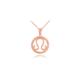 Circle Rope Leo Zodiac Necklace in 9ct Rose Gold