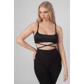 Strappy Tie Cropped Bralet Black UK 16