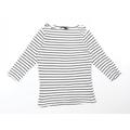 F&F Womens Multicoloured Striped Cotton Basic T-Shirt Size 8 Boat Neck