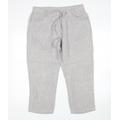 RJR.John Rocha Womens Grey Linen Cropped Trousers Size 12 L24 in Regular