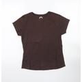 Papaya Womens Brown Cotton Basic T-Shirt Size 14 Round Neck