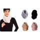 Winter Faux Fur Collar Scarf with Soft Pom - 9 Colours