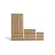 Habitat Jenson 3 Piece 2 Door Wardrobe Set - Oak Effect