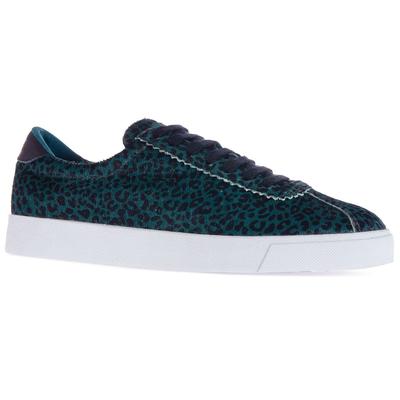 Superga 2843 Club S Calfhair - Green Teal leopard Trainers