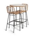 Habitat 2 Seater Bamboo Garden Bar Bistro Set