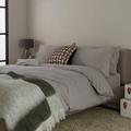 Habitat Stonewashed Cotton Plain Grey Bedding Set- Superking