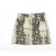 Topshop Womens Brown Animal Print A-Line Skirt Size 8