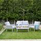 4 Seater Grey Rattan Garden Furniture Set with Coffee Table and Cushions