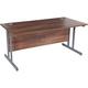 Home Office Desks - Karbon K3 Rectangular Desk 1200W in Walnut with Silver Twin Cantilever Legs - Delivery