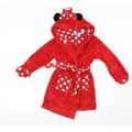 M&S Girls Red Solid Kimono Robe Size 4-5 Years - Minnie