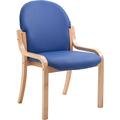 Blue Office Chairs - Stacking Chair - Lincoln Wooden Frame Vinyl Stacking Chair Without Arms in Blue