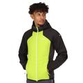 Regatta Men's Water-repellent Trutton Softshell Hooded Jacket Bright Kiwi Black, Size: XL