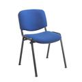 Club Stacking Chair Fabric - Black Frame - Royal Blue - CH0500RB