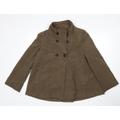 NEXT Womens Brown Overcoat Coat Size 14