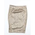 Vicolo Womens Gold Animal Print Straight & Pencil Skirt One Size