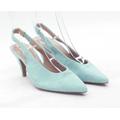 Next Womens UK Size 4 Blue Suede Heels