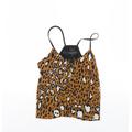 Topshop Womens Brown Animal Print Cropped Tank Size 8