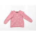 George Girls Pink Pullover Sweatshirt Size 2-3 Years - Horseshoe Print