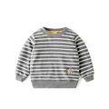 Digger Boys Sweatshirt - Grey and white Stripes | Style My Kid, 3-4Y