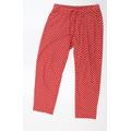 Disney Womens Red Polka Dot Fleece Capri Pyjama Pants Size M