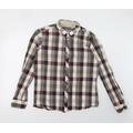 River Island Mens Brown Check Button-Up Size L