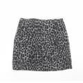 TU Girls Grey Animal Print Polyester Straight & Pencil Skirt Size 12 Years Regular