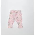 Nutmeg Girls Pink Floral Trousers Size Newborn - rabbits, flowers, leggings