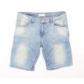 Zara Mens Blue Cotton Bermuda Shorts Size 30 L9 in Regular