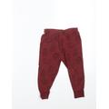 George Boys Red Animal Print Jogger Trousers Size 24 Months - Waist 20in; Inside leg 11in