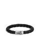 John Hardy Men's Bamboo Silver Black Woven Leather Bracelet