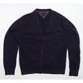 Tommy Hilfiger Mens Blue Knit Cardigan Jumper Size L