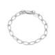 Silver Oval Curb Bracelet - 7in - F1996