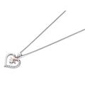 Clogau Silver And 9ct Rose Gold Kiss Heart Necklace - R48164