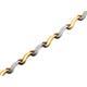 9ct Two Colour Gold Wave Link Bracelet - 7.5in - G6505