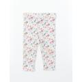 TU Girls Beige Floral Capri Leggings Size 6-9 Months