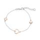 Silver Rose Tone Hearts Bracelet - 8in - F1473