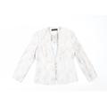 Jacques Vert Womens Silver Floral Jacket Size 10 - Subtle shimmer effect