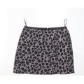 Oasis Womens Purple Animal Print Polyester Straight & Pencil Skirt Size 14 Zip