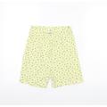 Pull&Bear Womens Yellow Floral Biker Shorts Size L