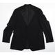 1860 Menswear Mens Black Jacket Blazer Size 44