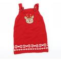 F&F Girls Red Knit A-Line Size 12-18 Months - Rudolph