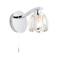 Ria Bathroom Metal Wall Lamp, Chrome Plate, Crystal Glass, IP44