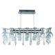 Vino 10 Light Ceiling Pendant Bar Chrome with Glass Crystals, G4 Bulb